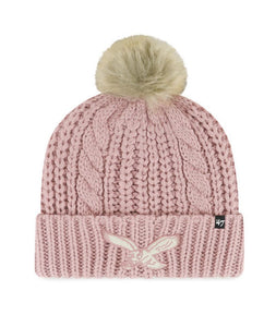 '47 Philadelphia Eagles Women's Meeko Cuffed Knit Hat with Pom / Dusty Rose - nineNORTH | Men's & Women's Clothing Boutique