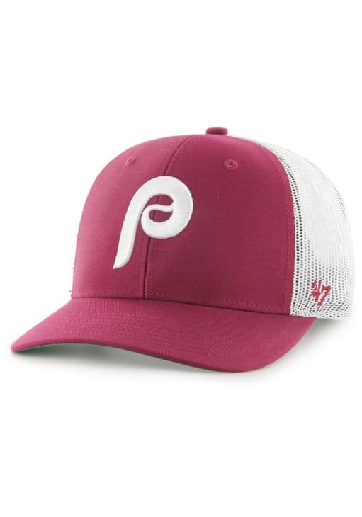 47Brand Philadelphia Phillies Cooperstown Cardinal 47 Trucker / Maroon - nineNORTH | Men's & Women's Clothing Boutique