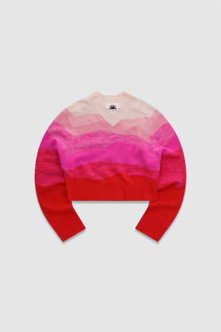 COLORUSH Horizon Textured V - Neck Sweater / Red Sky Gradient - nineNORTH | Men's & Women's Clothing Boutique