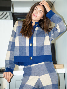 Electric & Rose Rudi Cardigan / Indigo & Sand Plaid - nineNORTH | Men's & Women's Clothing Boutique