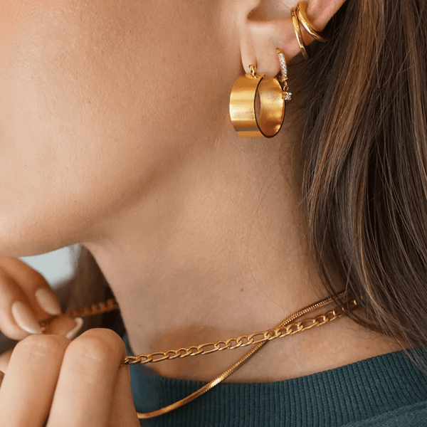Ellie Vail / Lia Wide Hoop Earring - Gold - nineNORTH | Men's & Women's Clothing Boutique