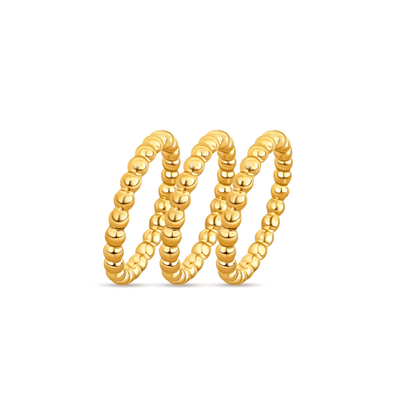 Ellie Vail / Lucia Beaded Triple Ring Set - Gold - nineNORTH | Men's & Women's Clothing Boutique
