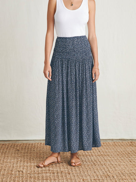 Faherty Alisee Skirt / Navy Riverton Ditsy - nineNORTH | Men's & Women's Clothing Boutique