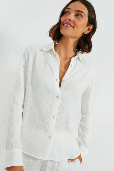 Faherty Dream Cotton Gauze Shirt / White - nineNORTH | Men's & Women's Clothing Boutique