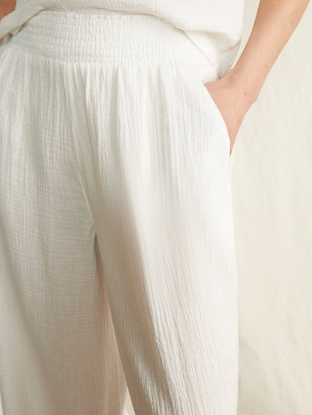 Faherty Dream Cotton Gauze Wide Leg Pant / White - nineNORTH | Men's & Women's Clothing Boutique