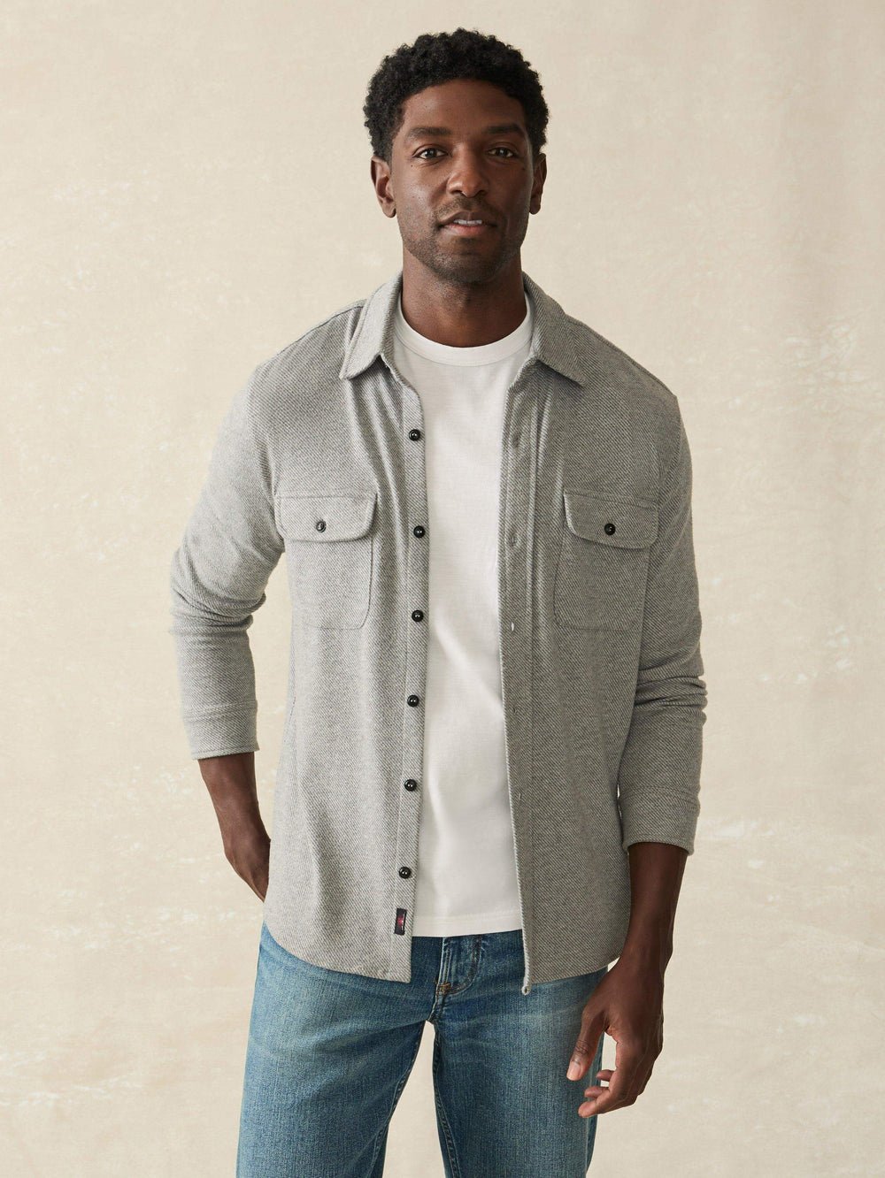 Faherty Legend Sweater Shirt / Fossil Grey Twill - nineNORTH | Men's & Women's Clothing Boutique