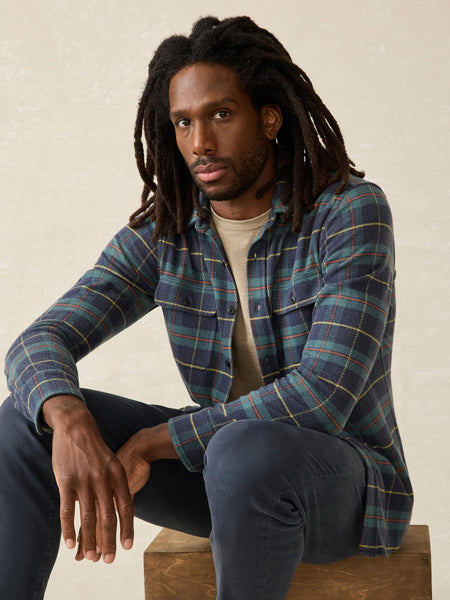 Faherty Legend Sweater Shirt / Mossy Elm Plaid - nineNORTH | Men's & Women's Clothing Boutique