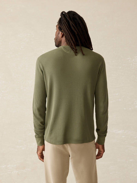 Faherty Long - Sleeve Cloud Waffle Crew / Deep Fern Heather - nineNORTH | Men's & Women's Clothing Boutique