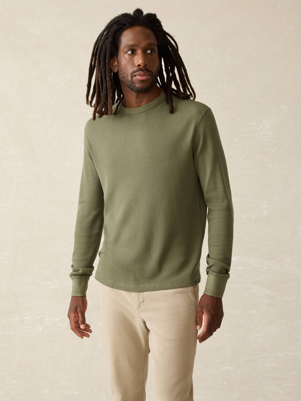 Faherty Long - Sleeve Cloud Waffle Crew / Deep Fern Heather - nineNORTH | Men's & Women's Clothing Boutique