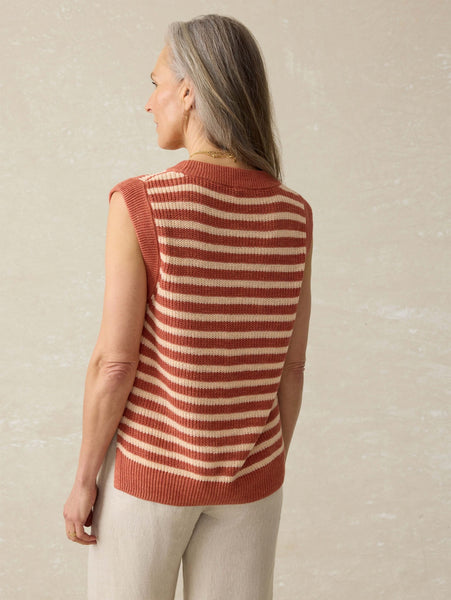 Faherty Miramar Linen Sweater Tank / Sandstone Stripe - nineNORTH | Men's & Women's Clothing Boutique