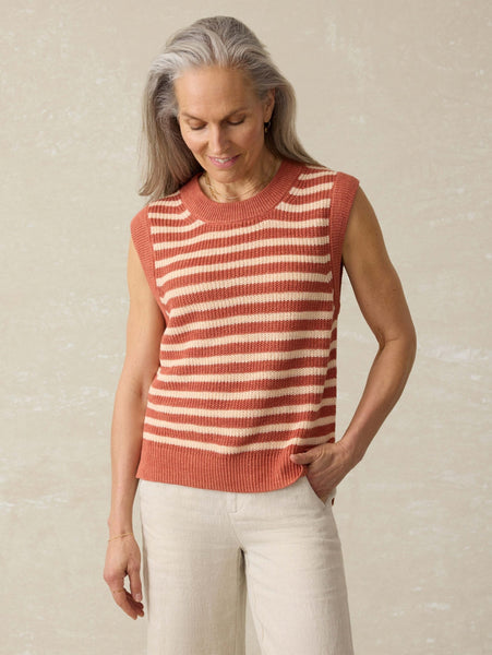 Faherty Miramar Linen Sweater Tank / Sandstone Stripe - nineNORTH | Men's & Women's Clothing Boutique