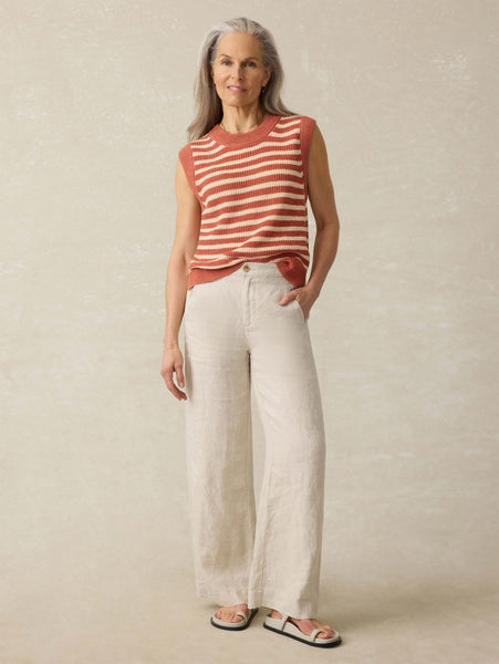 Faherty Miramar Linen Sweater Tank / Sandstone Stripe - nineNORTH | Men's & Women's Clothing Boutique