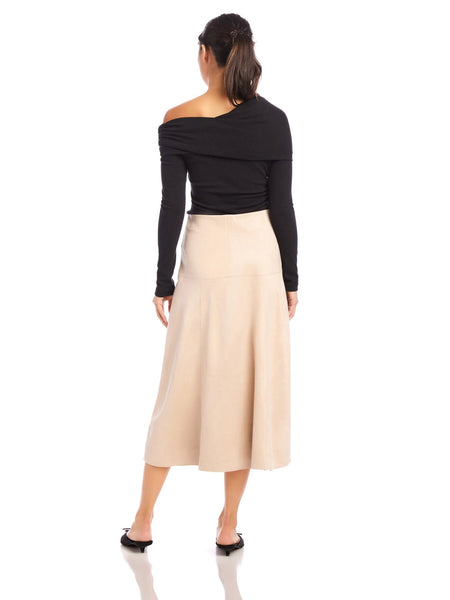 FIFTEEN TWENTY Blythe Faux Suede Midi Skirt / Almond - nineNORTH | Men's & Women's Clothing Boutique