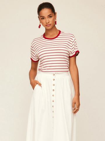 FIFTEEN TWENTY Courtney Contrast Red Stripe Top - nineNORTH | Men's & Women's Clothing Boutique