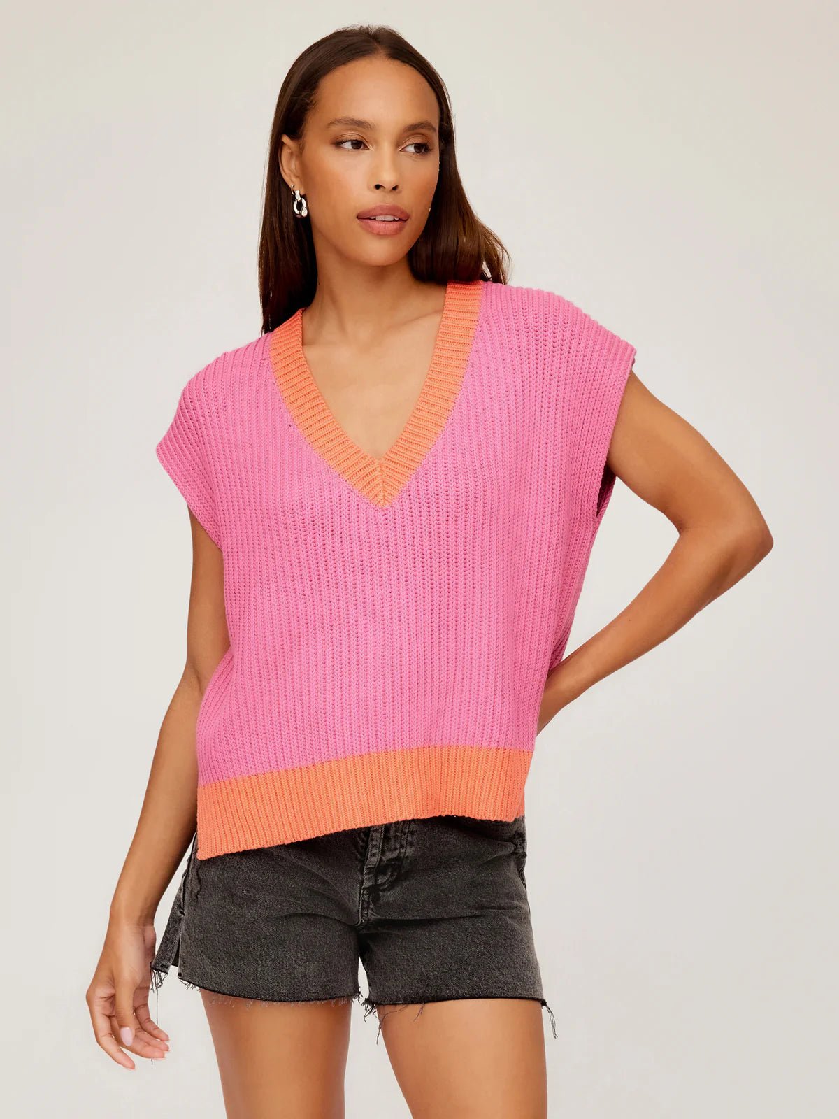 FIFTEEN TWENTY Jules Sweater Vest / Pink & Orange - nineNORTH | Men's & Women's Clothing Boutique