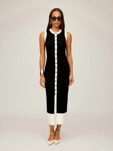 FIFTEEN TWENTY Sleeveless Maves Sweater Dress / Black & Cream - nineNORTH | Men's & Women's Clothing Boutique
