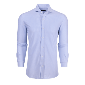 Greyson Birmingham Striped Knit Shirt / Wolf Blue & Arctic - nineNORTH | Men's & Women's Clothing Boutique
