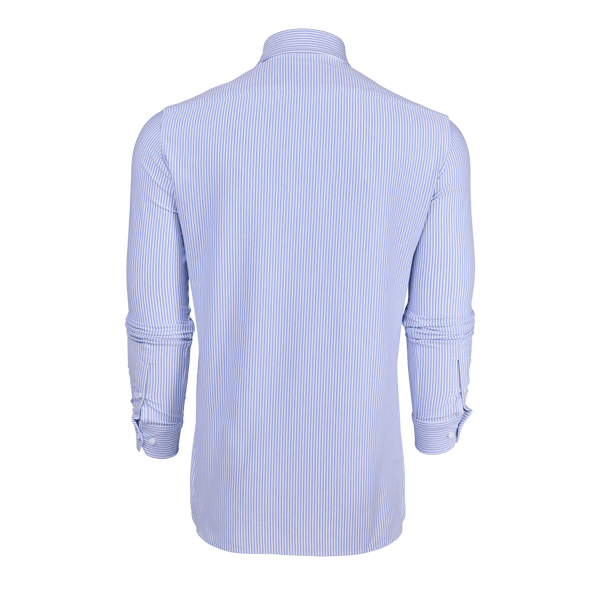 Greyson Birmingham Striped Knit Shirt / Wolf Blue & Arctic - nineNORTH | Men's & Women's Clothing Boutique
