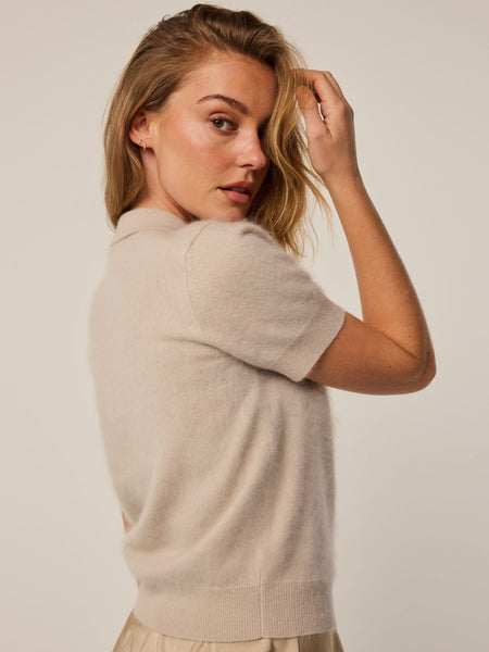 Greyson Brushed Cashmere Bardot Sweater Polo / Sand - nineNORTH | Men's & Women's Clothing Boutique