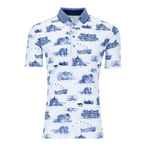 Greyson Lake Champlain Toile Polo / Arctic - nineNORTH | Men's & Women's Clothing Boutique