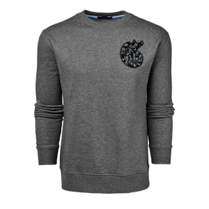 Greyson Old English "G" Chenille Aspen Crewneck / Smoke Heather - nineNORTH | Men's & Women's Clothing Boutique