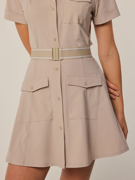 Greyson Phoenix Belted Shirt Dress / Sand - nineNORTH | Men's & Women's Clothing Boutique