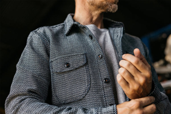 Hiroshi Kato The Anvil Birds Eye Sashiko Jacket / Dark Indigo - nineNORTH | Men's & Women's Clothing Boutique