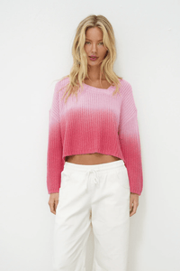 LNA Angle V Dip Dye Sweater / Pink - nineNORTH | Men's & Women's Clothing Boutique