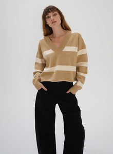 LNA Morjana Sweater / Camel Stripe - nineNORTH | Men's & Women's Clothing Boutique