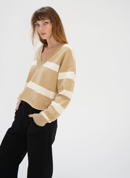 LNA Morjana Sweater / Camel Stripe - nineNORTH | Men's & Women's Clothing Boutique