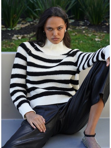 LNA Oscar Stripe Sweater / Black & Ivory - nineNORTH | Men's & Women's Clothing Boutique