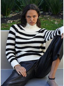 LNA Oscar Stripe Sweater / Black & Ivory - nineNORTH | Men's & Women's Clothing Boutique