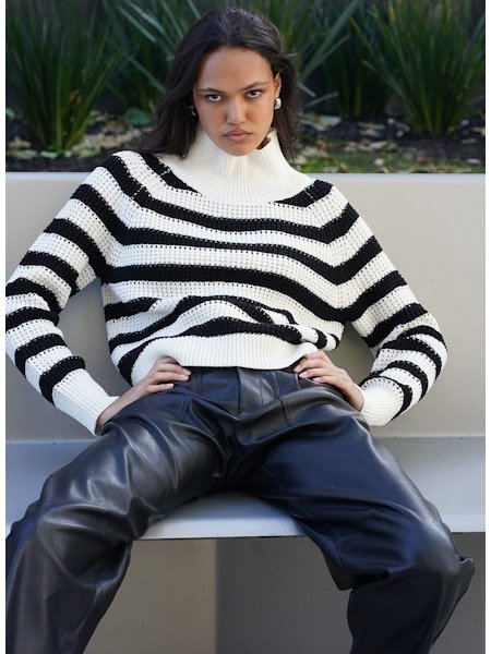 LNA Oscar Stripe Sweater / Black & Ivory - nineNORTH | Men's & Women's Clothing Boutique