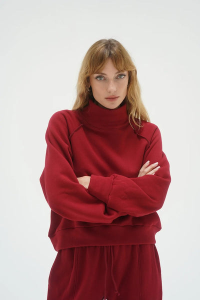 LNA Rhodes Fleece Pullover / Oxblood - nineNORTH | Men's & Women's Clothing Boutique