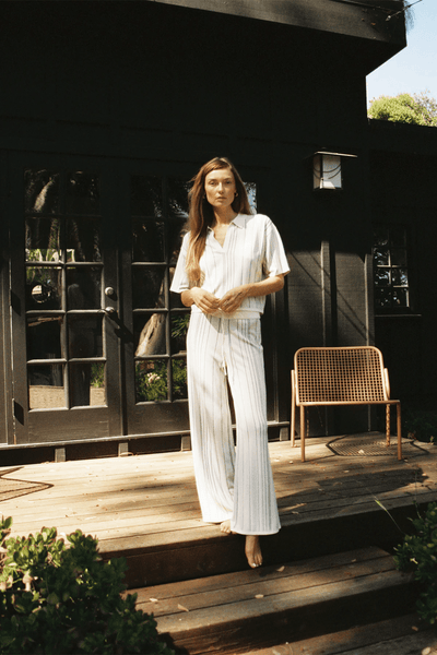 LNA Rylan Stripe Pant / Ivory & Black Stripe - nineNORTH | Men's & Women's Clothing Boutique
