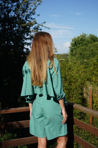 LNA Valyria Blouse / Green Stripe - nineNORTH | Men's & Women's Clothing Boutique