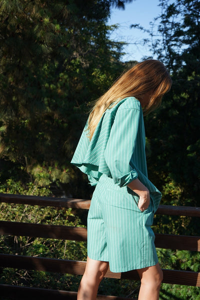 LNA Valyria Blouse / Green Stripe - nineNORTH | Men's & Women's Clothing Boutique