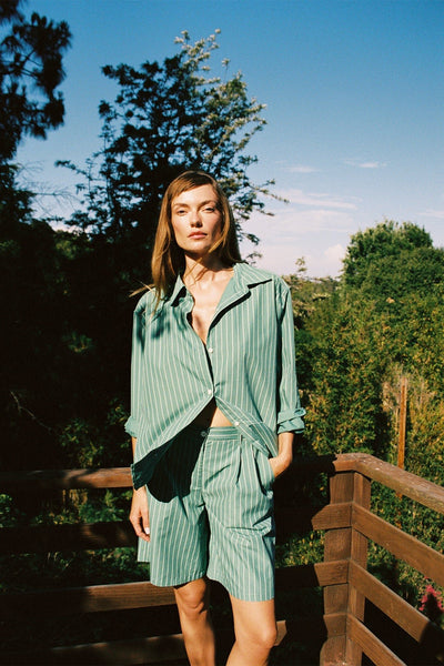 LNA Valyria Blouse / Green Stripe - nineNORTH | Men's & Women's Clothing Boutique