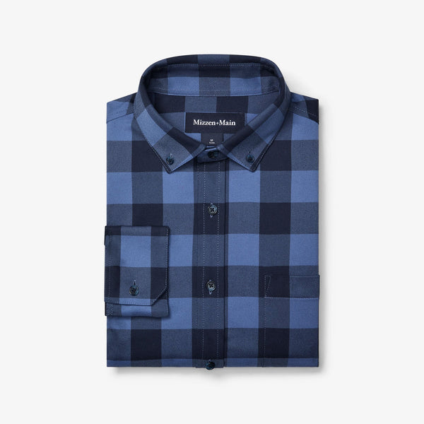 Mizzen+Main City Flannel Twill / Denim Blue Buffalo Plaid - nineNORTH | Men's & Women's Clothing Boutique