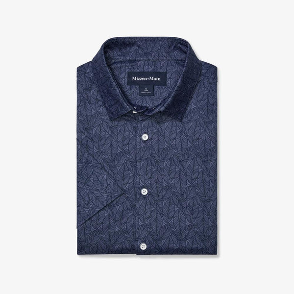 Mizzen+Main Halyard Short Sleeve / Coastal Fjord Coffee Leaves - nineNORTH | Men's & Women's Clothing Boutique