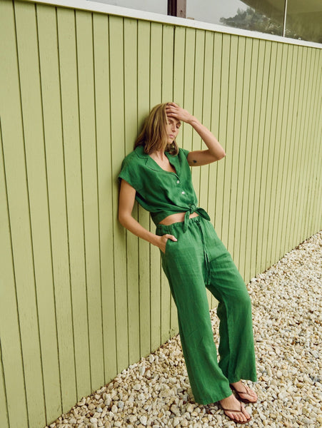 Nation Lucia Tie Waist Pant / Green Lawn - nineNORTH | Men's & Women's Clothing Boutique