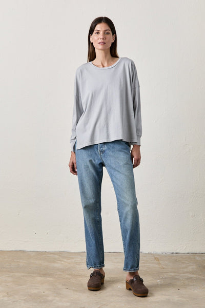 NSF Abby Long Sleeve Slouchy Crew T-Shirt / Pale Grey - nineNORTH | Men's & Women's Clothing Boutique