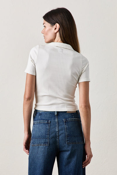 NSF Alden Fitted Snap Polo / Soft White - nineNORTH | Men's & Women's Clothing Boutique