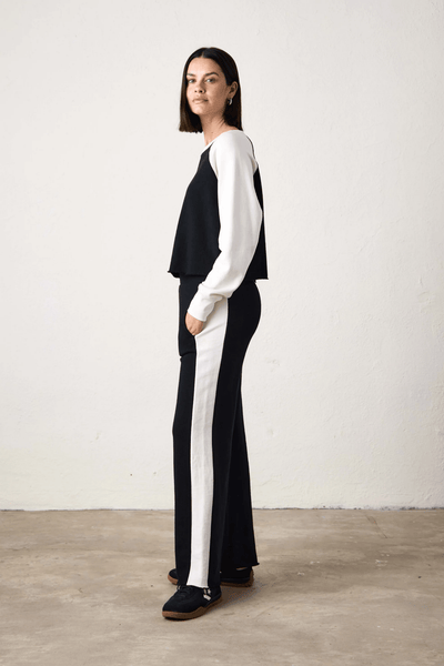 NSF Riley French Terry Sport Wide - Leg Pant / Black & Ivory - nineNORTH | Men's & Women's Clothing Boutique