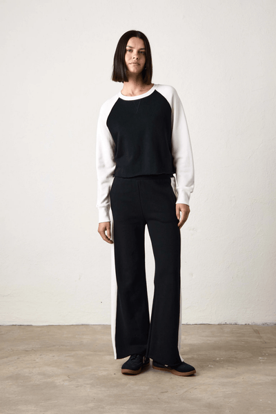 NSF Riley French Terry Sport Wide - Leg Pant / Black & Ivory - nineNORTH | Men's & Women's Clothing Boutique