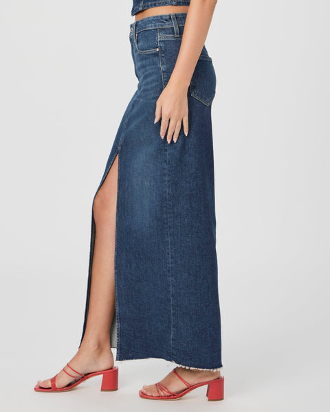 PAIGE Angela Maxi Raw Hem Denim Skirt / Sketchbook - nineNORTH | Men's & Women's Clothing Boutique