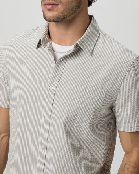 PAIGE Desoto Shirt / Silver Drop Stripe - nineNORTH | Men's & Women's Clothing Boutique
