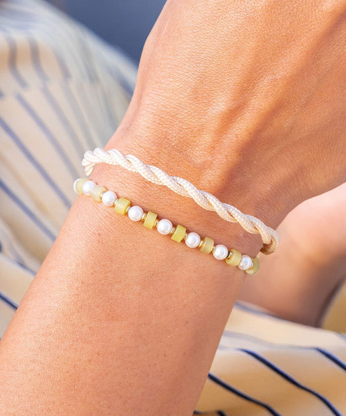 Pig & Hen Brontide 4mm Adjustable / Yellow Jade, Pearl & Gold - nineNORTH | Men's & Women's Clothing Boutique