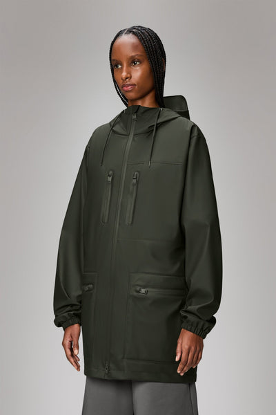 Rains Cargo Long Jacket / Green - nineNORTH | Men's & Women's Clothing Boutique
