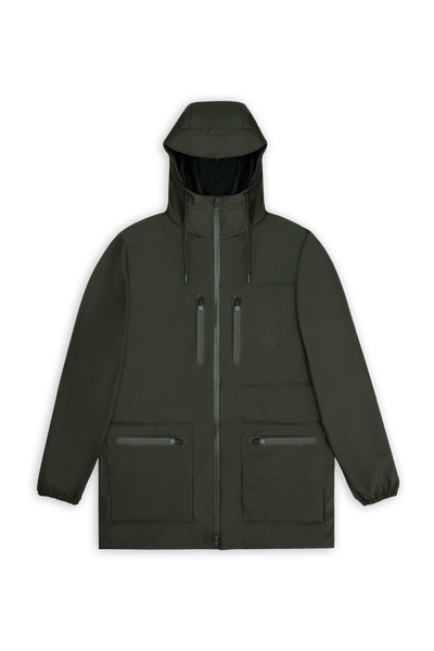 Rains Cargo Long Jacket / Green - nineNORTH | Men's & Women's Clothing Boutique